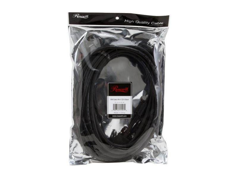 Rosewill RC-25-VG-MF-BK 25 ft. VGA Male to Female Coaxial Cable