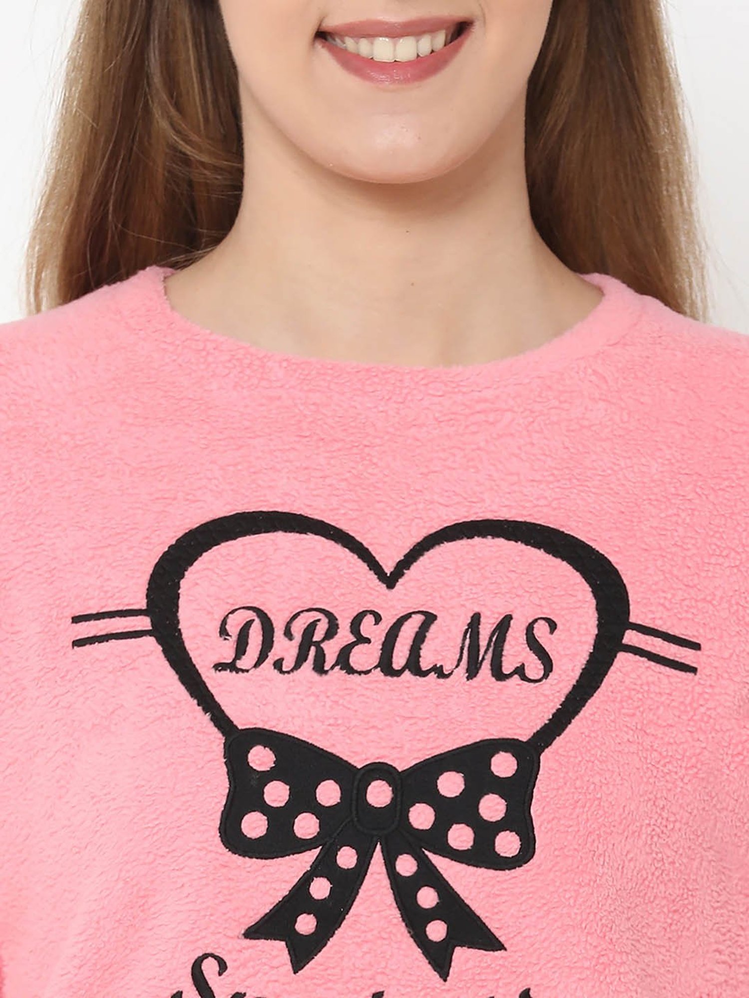 Sweet Dreams Pink Printed Top With Pyjamas