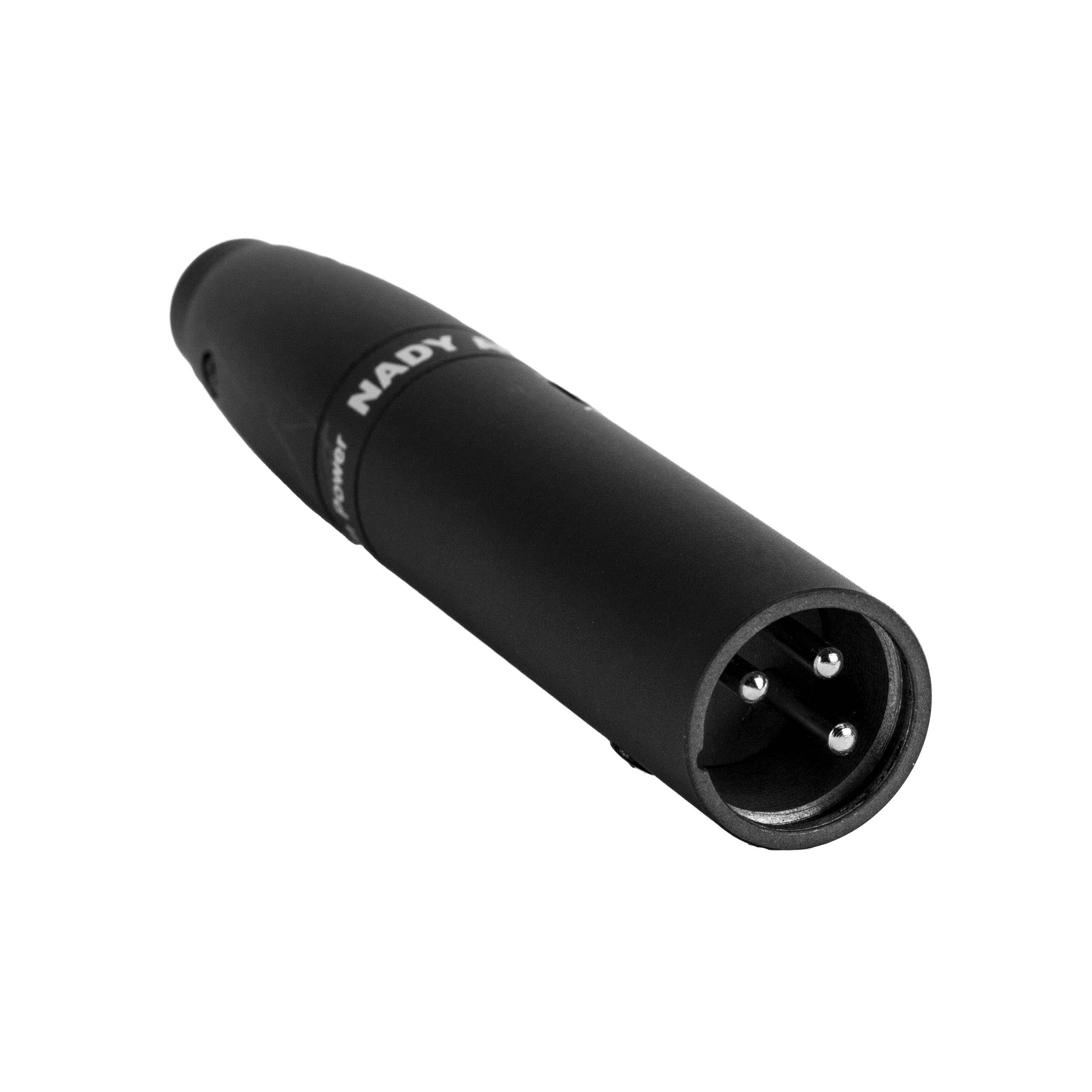Nady XM-10  XLR to Mini XLR Phantom Power Adapter _ Connects mini-xlr connector to standard XLR while providing phantom power for condenser microphones