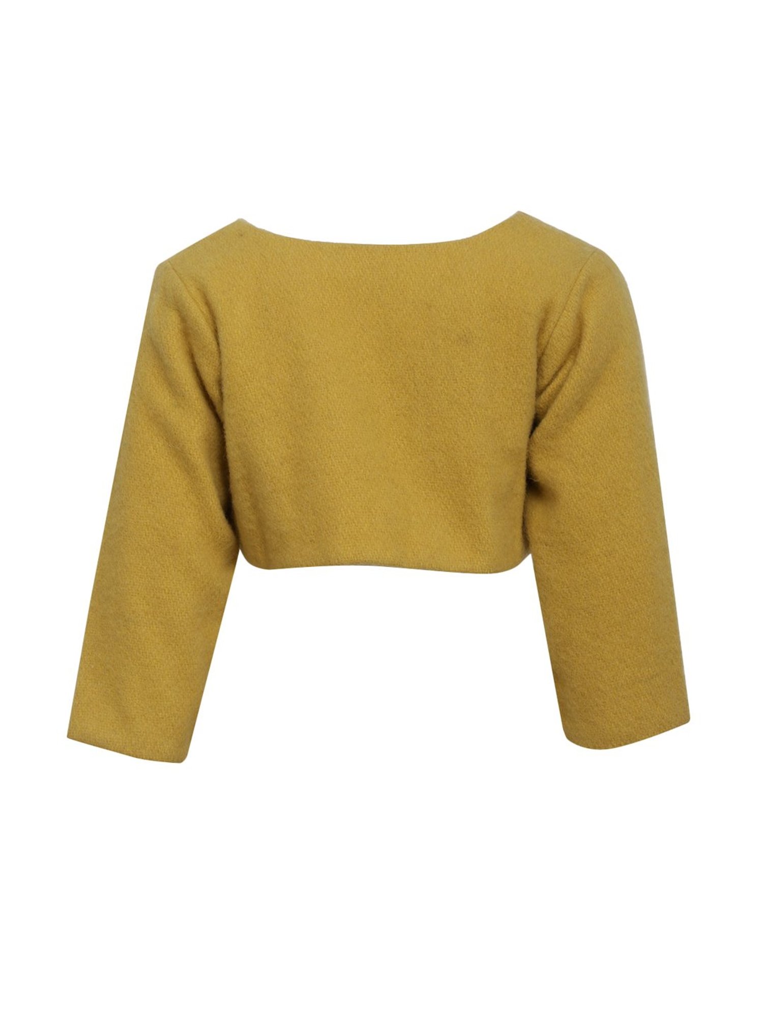A Little Fable Kids Mustard Applique Shrug
