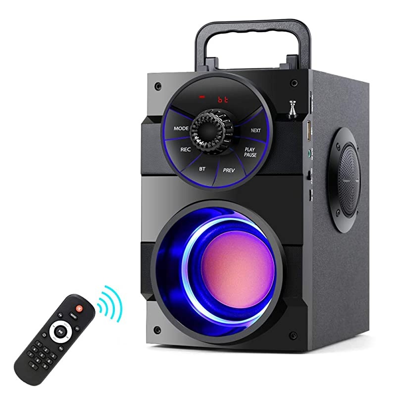 Portable Bluetooth Speakers with Subwoofer Rich Bass Wireless OutdoorIndoor Party Speakers MP3 Player Powerful Speaker Support Remote Control FM Radio for Phone Computer PC Home TV