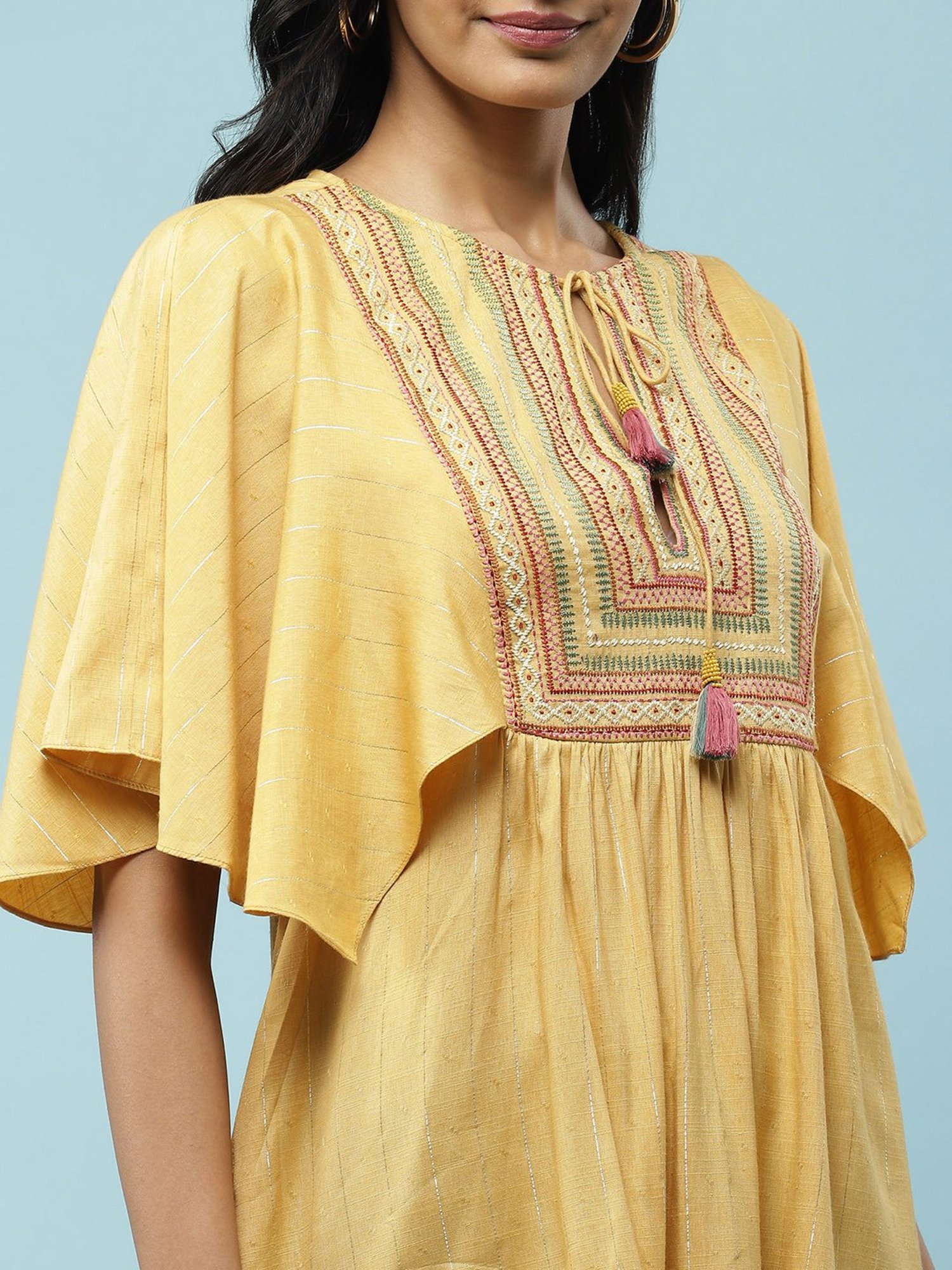 aarke Ritu Kumar Yellow Embroidered Top