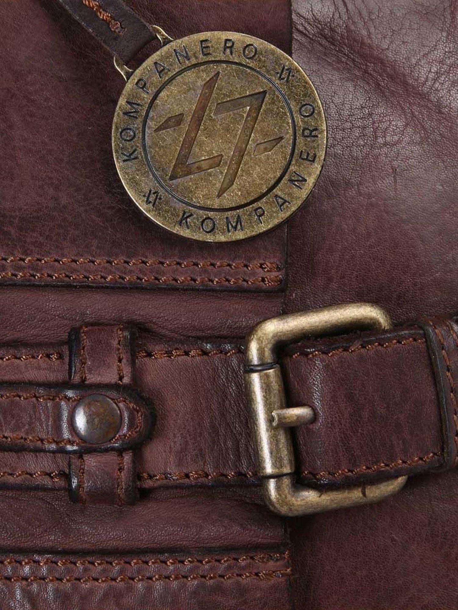 KOMPANERO Brown Solid Cross Body Bag