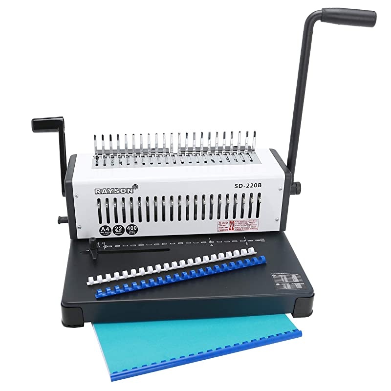 SD-220B Binding Machine, 21 Holes Comb Binding Machine, Max. Punch 20 Sheets & Binding 400 Sheets