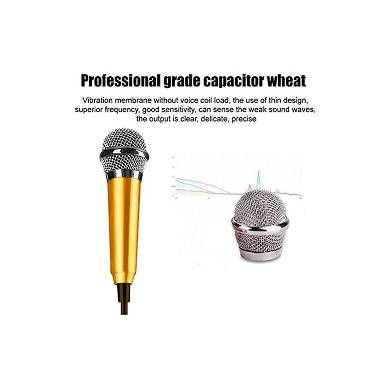 Portable Vocal Microphone for Mobile Phone, Computer, Tablet, Recording Chat and Singing(Yellow)