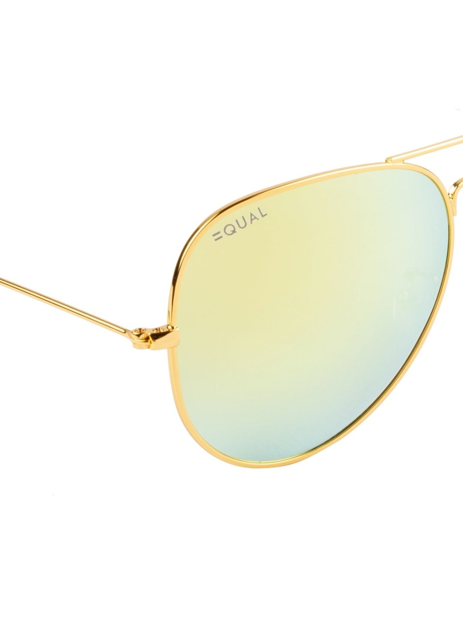 Equal White Aviator Unisex Sunglasses