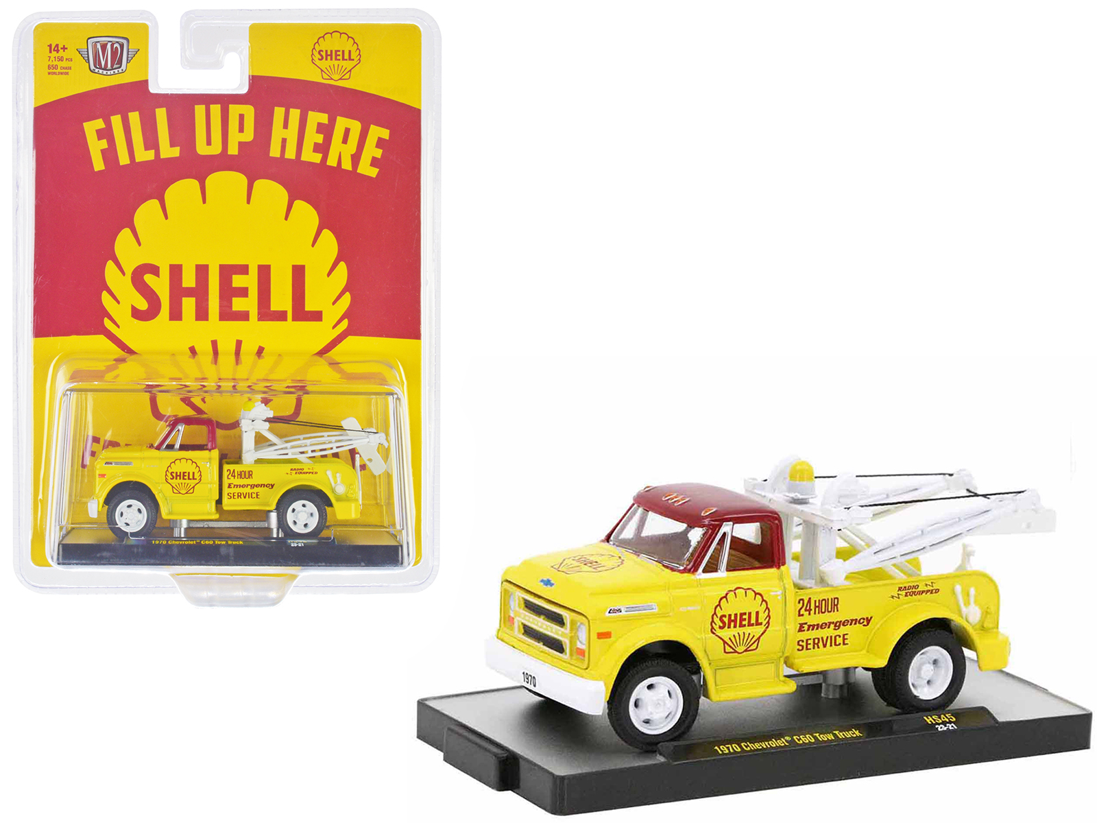 1957 Chevrolet Stepside Tow Truck "Sunoco" Blue and Yellow 1/87 (HO) Scale Model Car by Classic Metal Works