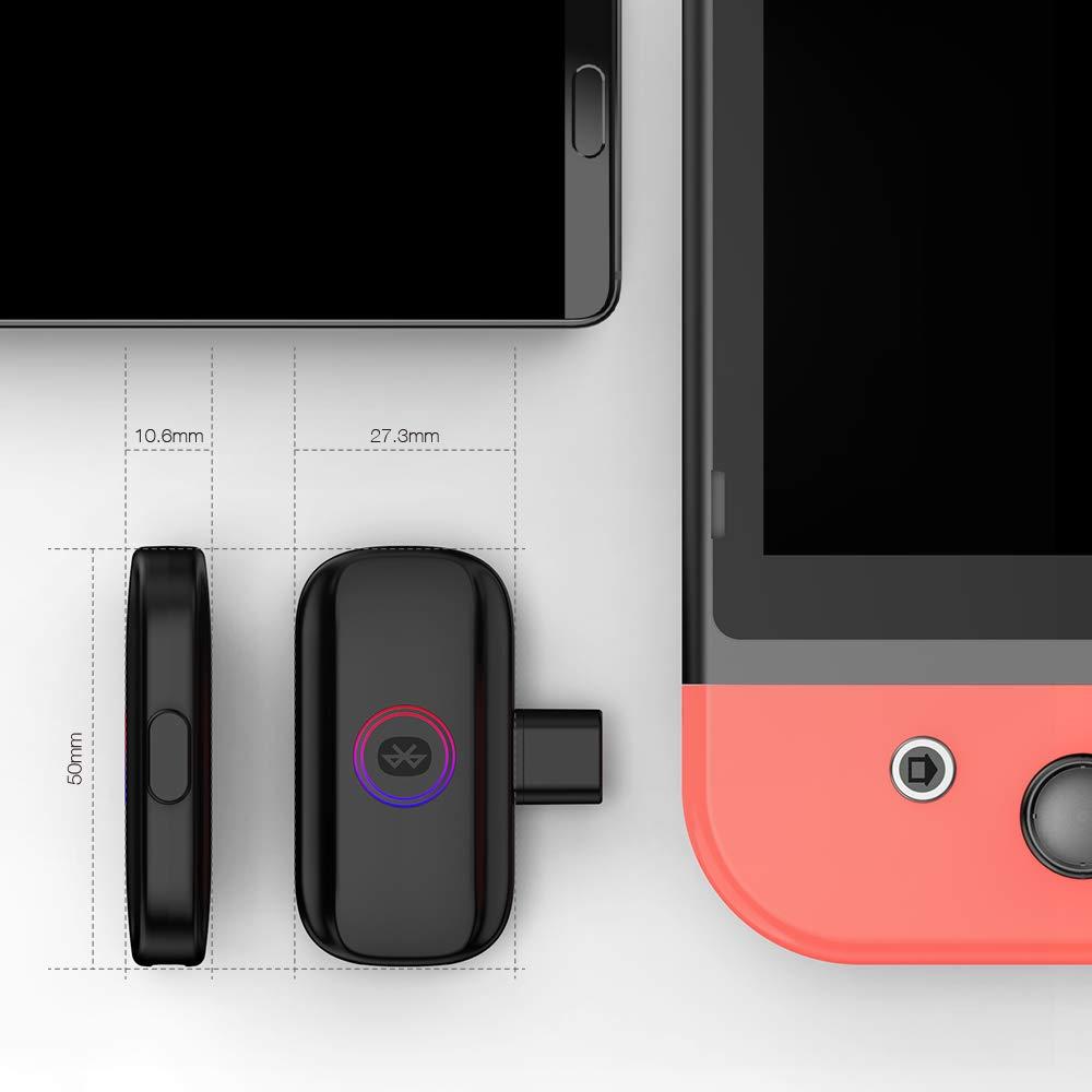 GameSir R3 Bluetooth Audio Adapter Low Latency, Enabling Switch to be Connected to Bluetooth Headset or Speaker, Support GameSir VX, Portable Bluetooth Audio Adapter