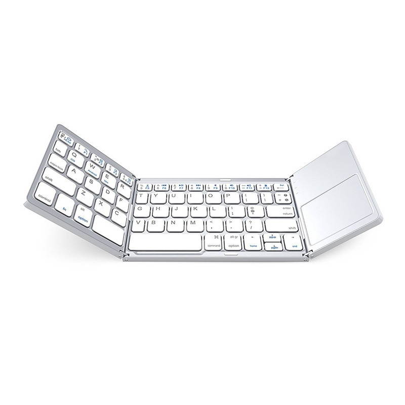 Portable Mini Ultra Slim Thin Foldable Folding BT Wireless Bluetooth Keyboard with Touchpad for IPhone IPad MacBook Phone Tablet PC
