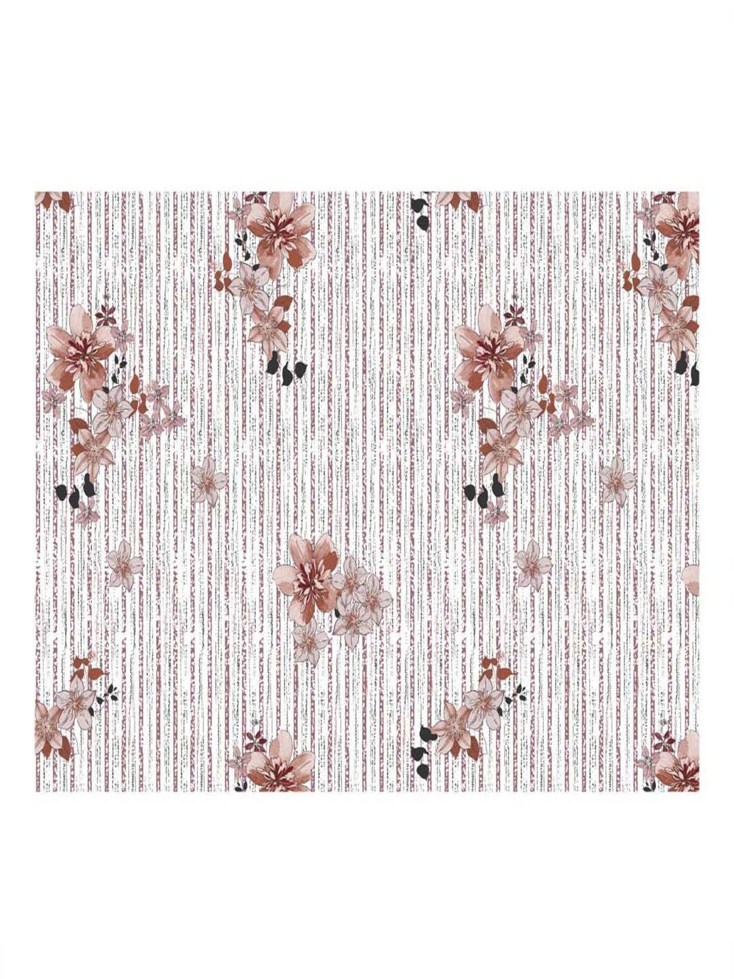 BELLA CASA Genteel Floral Brown 180 TC Cotton King Bedsheet with 2 Pillow Covers