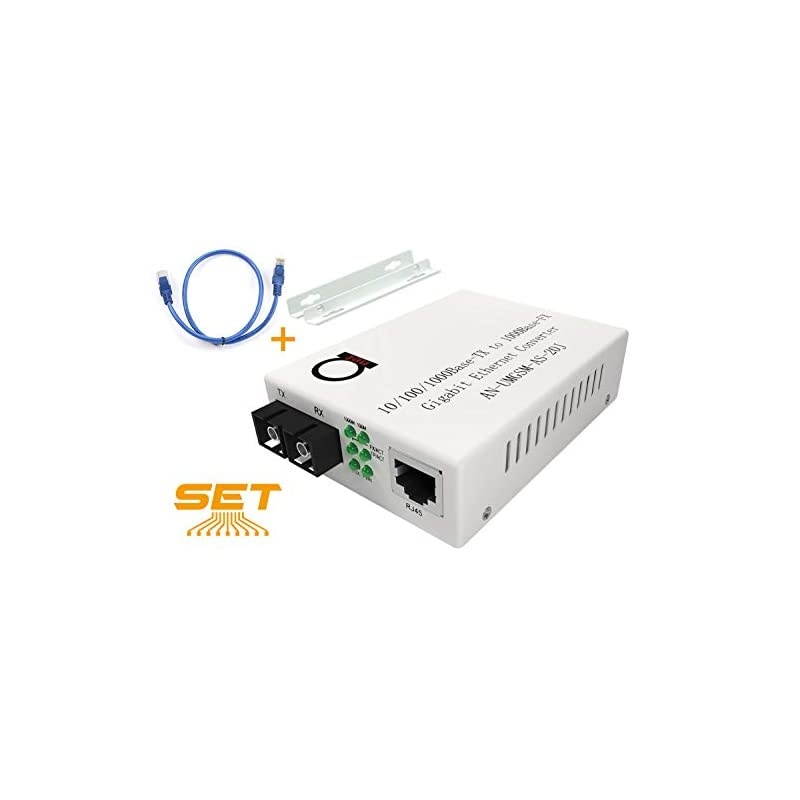 Mode Gigabit Fiber Media Converter BuiltIn Fiber Module 20 km 1242 miles SC to UTP Cat5e Cat6 101001000 RJ45 Auto Sensing Gigabit or Fast Ethernet Speed Jumbo Frame LLF Support
