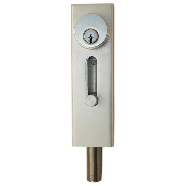 Progressive Hardware R1000 AL Satin Aluminum Drop Bolt Lock for Revolving Doors and Other Applications