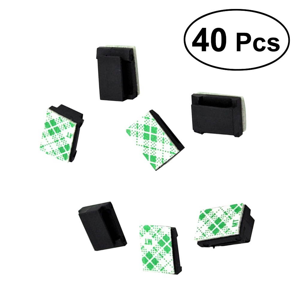 40Pcs Car SUV GPS Data Cable Fixed Clips Self Adhesive Cord Tie