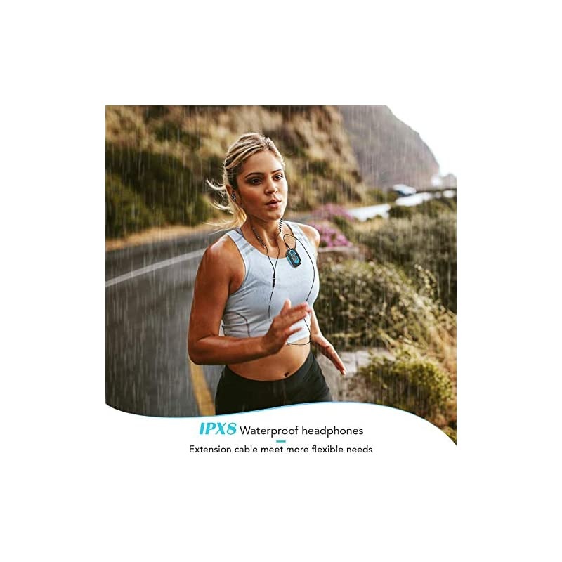 Swimming MP3 Player with Clip,  8GB IPX8 Waterproof Music Player with Headphones for Running Sports, S07E Music Player Shuffle