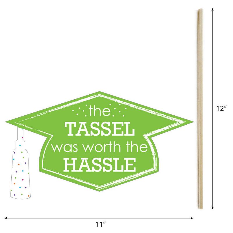 Big Dot of Happiness Hilarious Hats Off Grad Caps - Graduation Photo Booth Props Kit - 20 Count