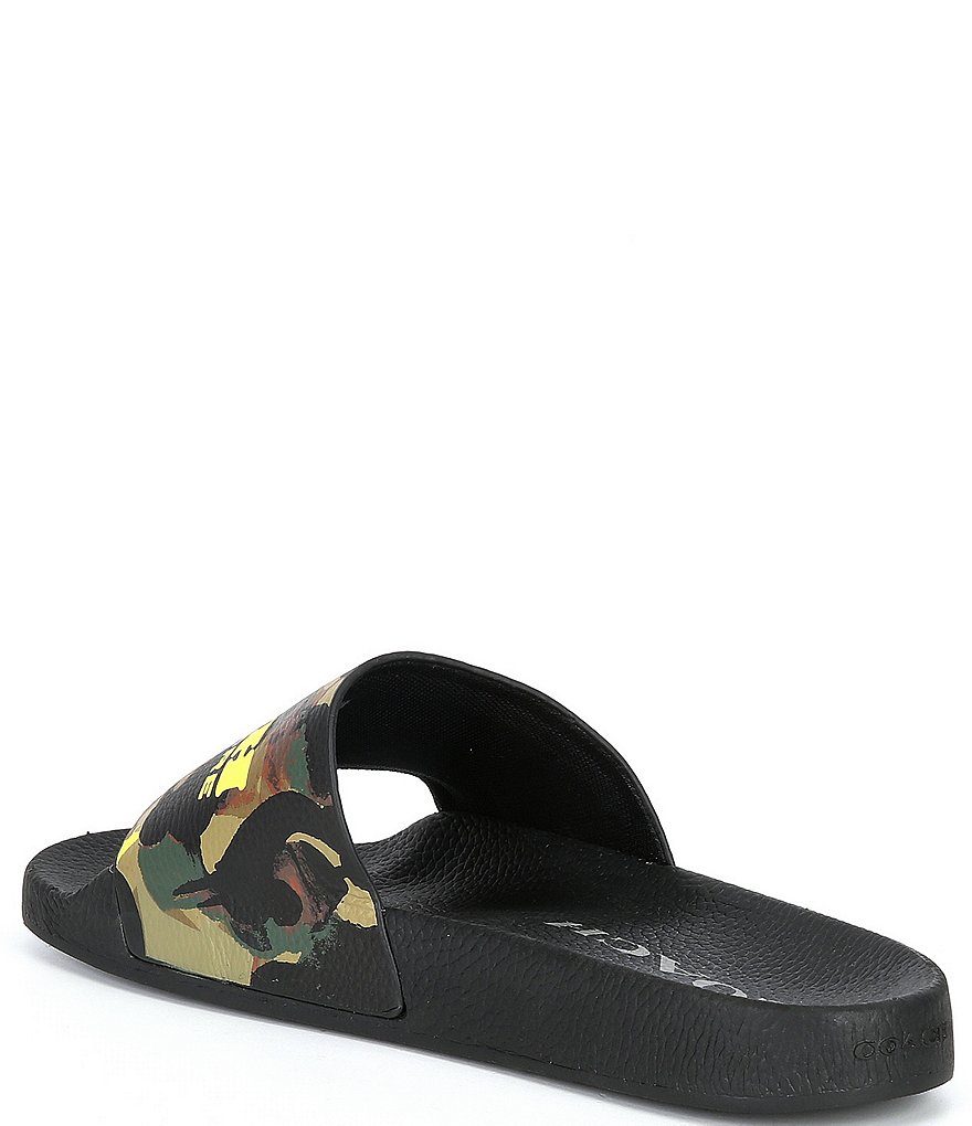 COACH Men's Wildbeast Logo Detail Pool Slides