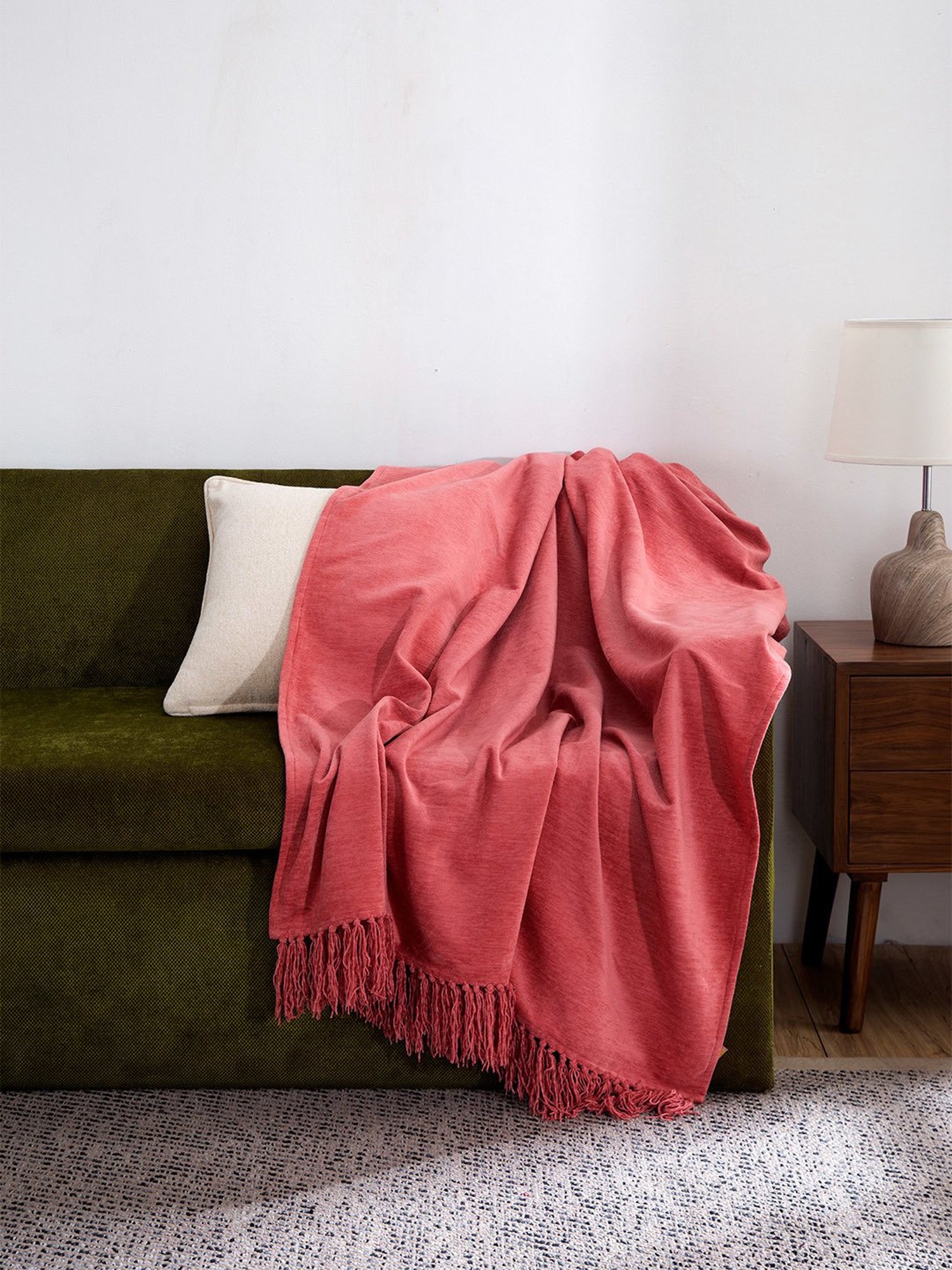 Maspar Colorart Jessica Solid Pink 110 TC Cotton Throw