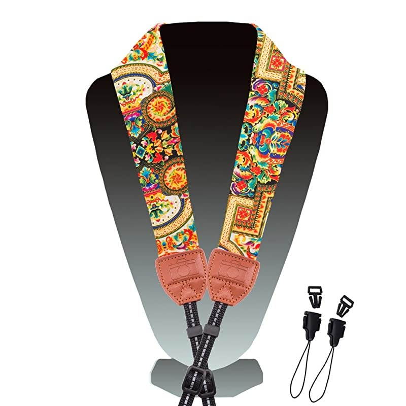 Soft Scarf Camera Neck Shoulder Strap Belt Compatible with All DSLRSLRDigital Camera DC Instant Camera Etc Pattern 02