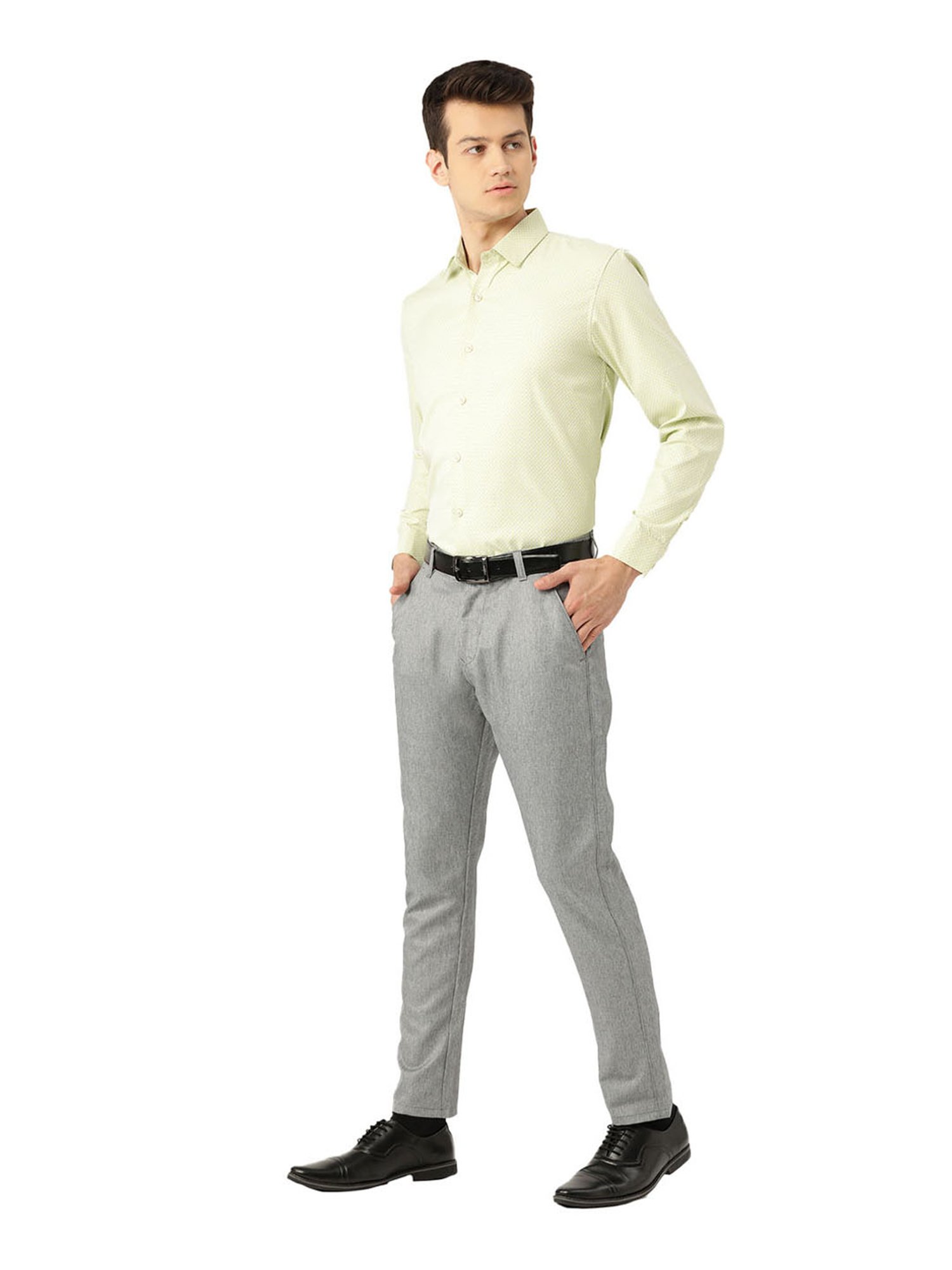 Sojanya Grey Regular Slim Fit Trousers