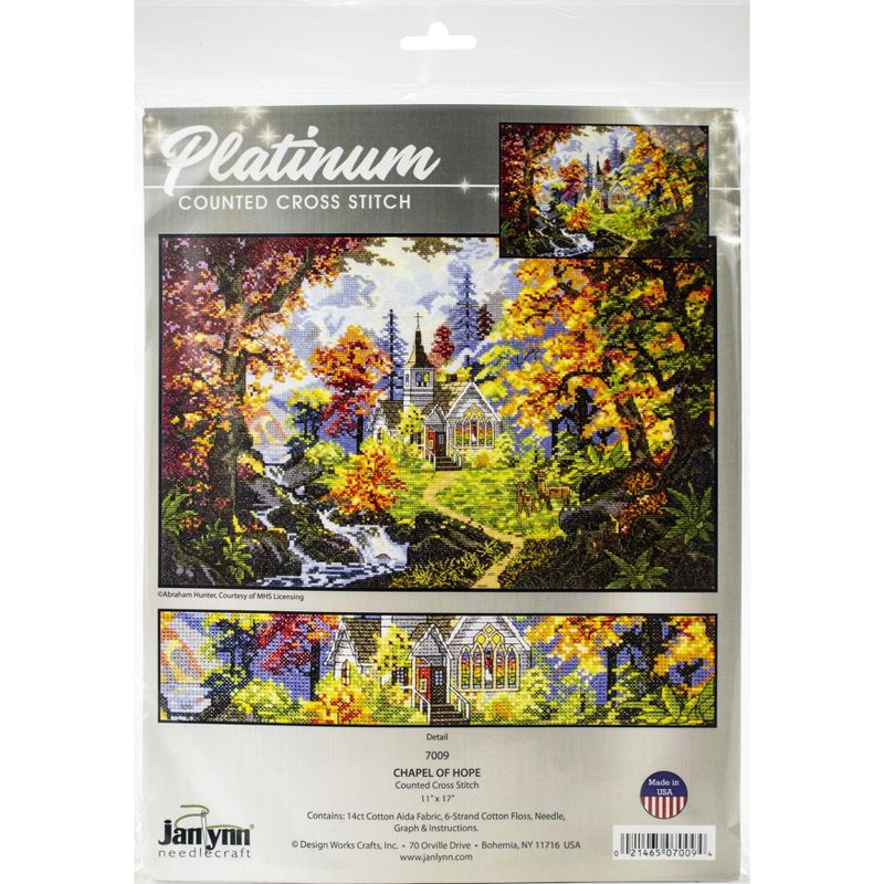 Janlynn Counted Cross Stitch Kit 10.5"X16"-Chapel Of Hope (14 Count)