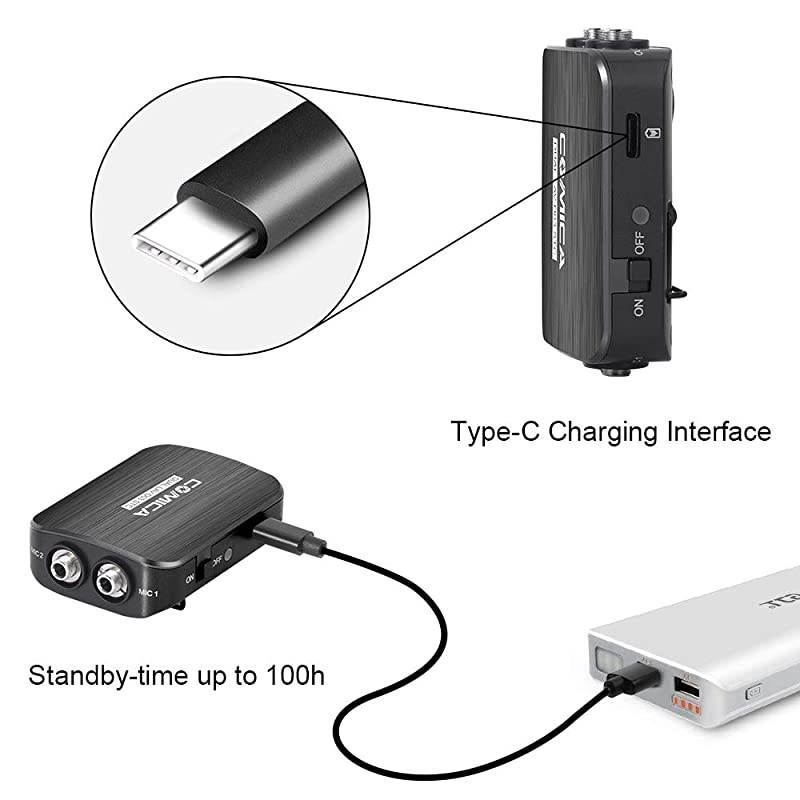 CVMD03 STC USB C Professional Dual Lavalier Lapel Microphone Omnidirecitonal Dual Lavalier Mic for iPhone Android Smartphone ComputerRecording Mic for YouTubeInterviewVideo