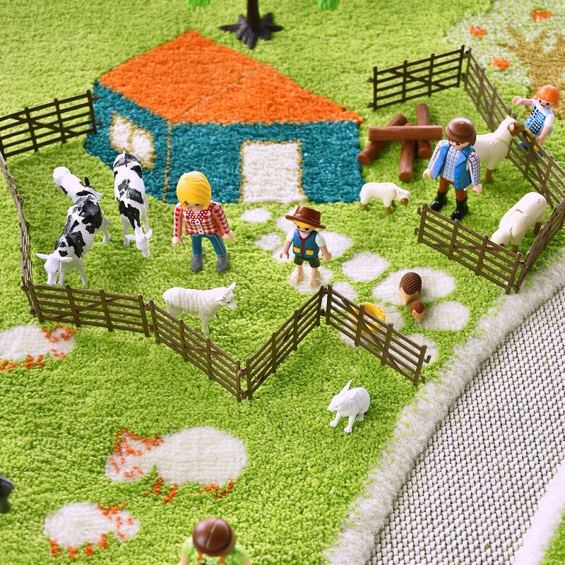 IVI 3D Play Carpets 101MD011YE10152 59 x 39-inch Farm Rug and Educational Toddler Mat for Bedroom, Kids Den, or Playroom, Medium