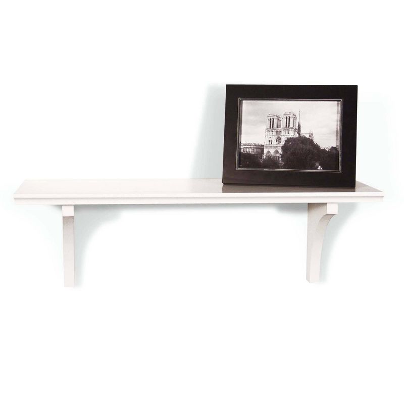7.5" x 35" Mission Shelf with Bracket White - InPlace