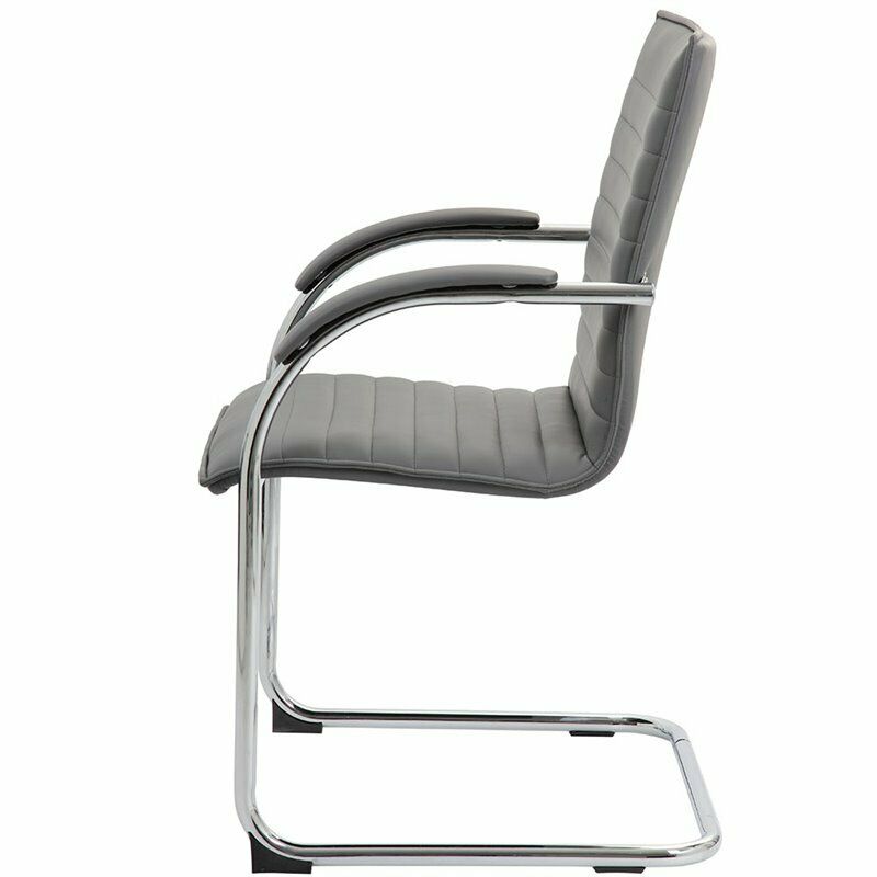 Boss Office Faux Leather Office Chair in Gray (Set of 2)