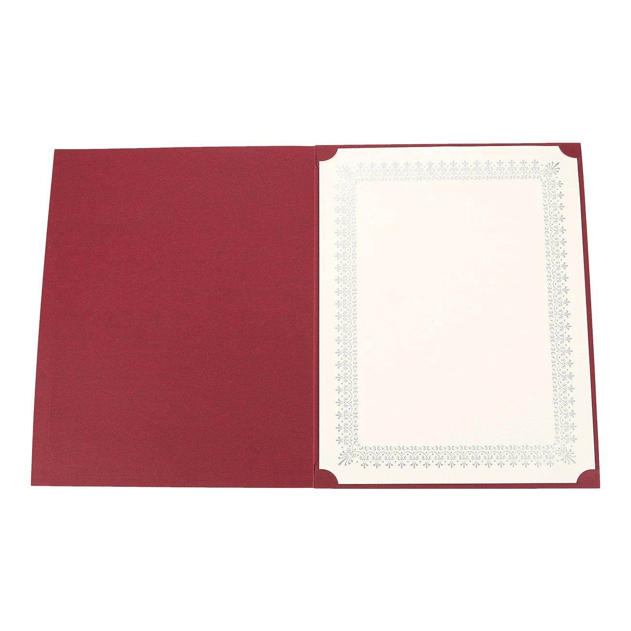 12-Pack Certificate Holder - Diploma Cover, Document Cover for Letter-Sized Award Certificates, Red, Gold Foil, 11.2 x 8.8 inches