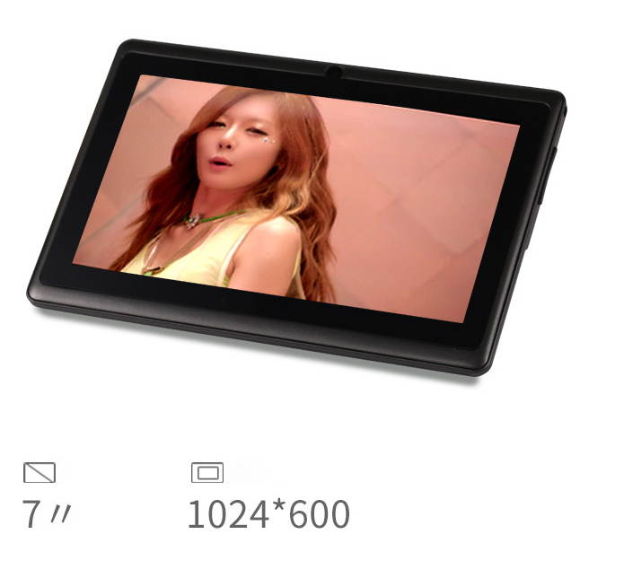 Mini Tablet 7 Inch 8G A33 1024 x 600 1.3GHz 7 Inch 3-5 hours Tablet White TABLET-Q88A33-W