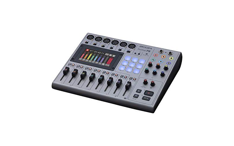 Zoom Pod Trak P8 Podcast Recorder, 6 Microphone Inputs, 6 Headphone Outputs, Phone Input Sound Pads, Onboard Editing USB Audio Interface, Battery Powered