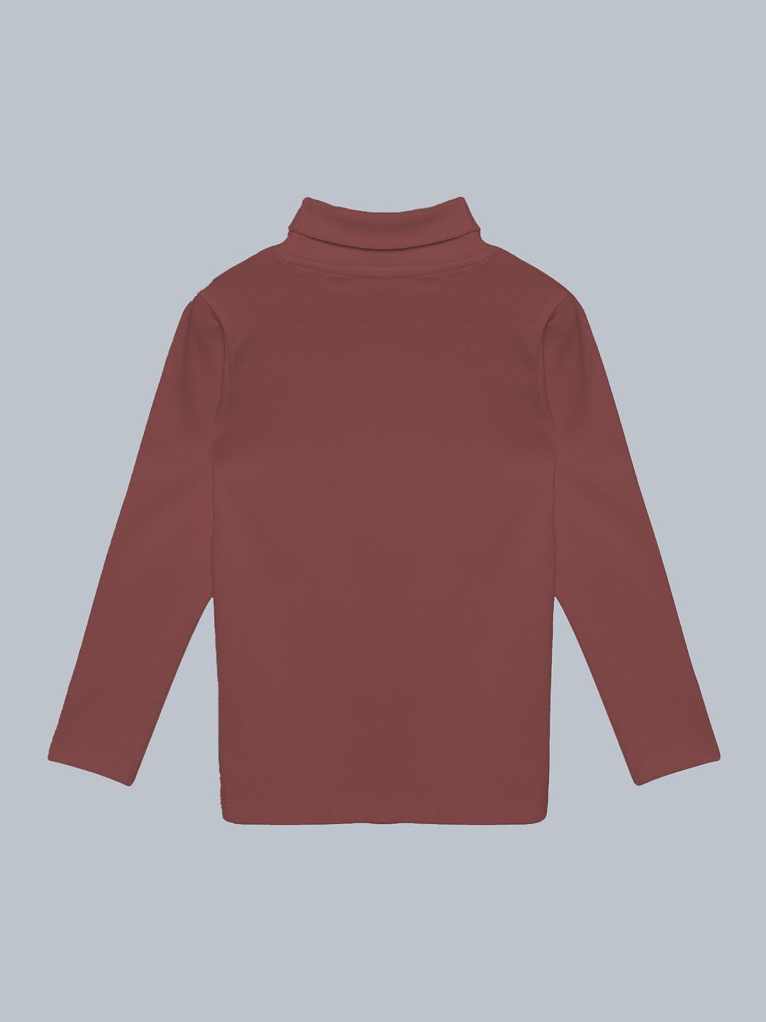 Kiddopanti Unisex Brown Solid Full Sleeves T-Shirt