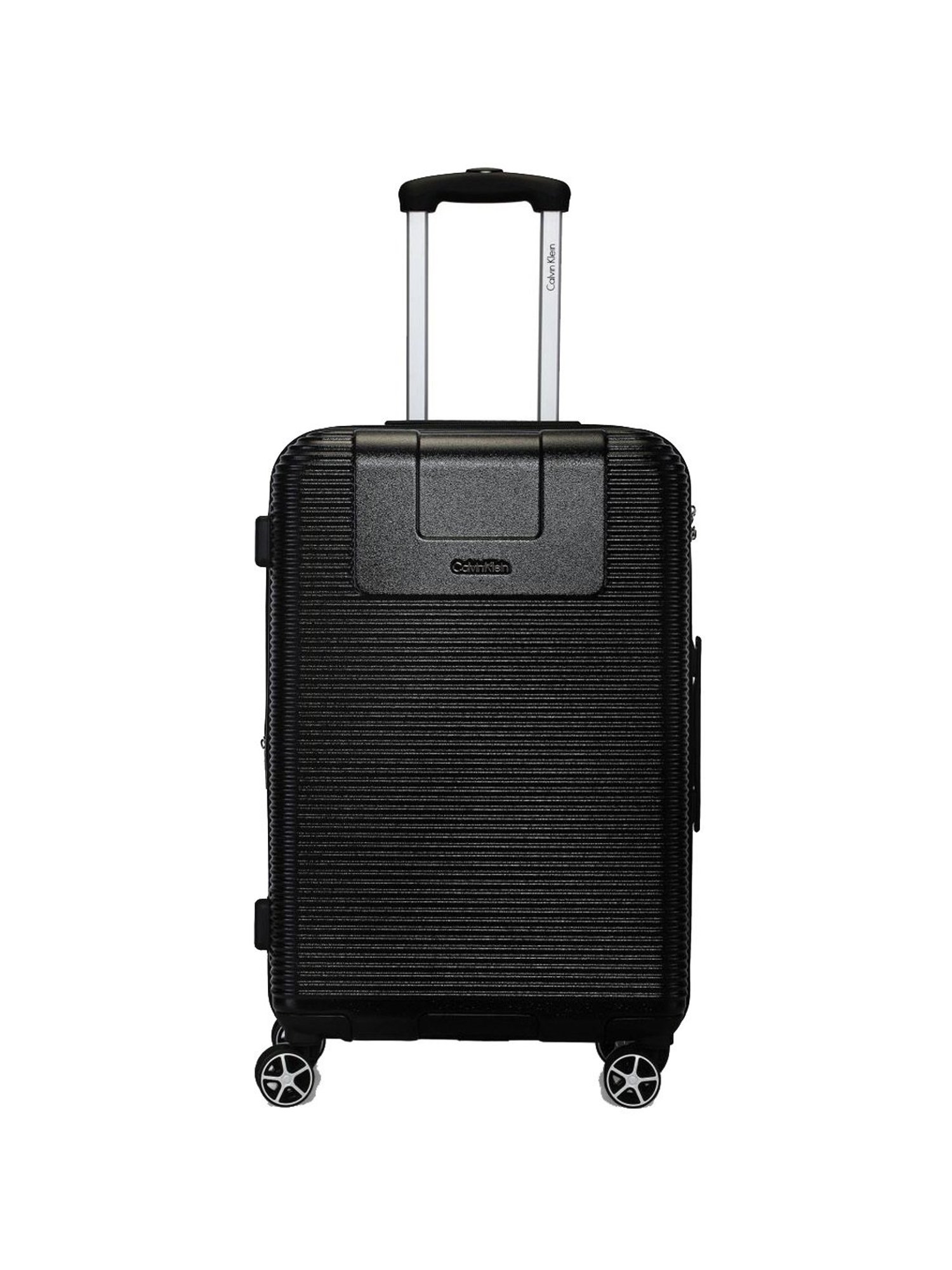 Calvin Klein Avenue Black Textured Hard Cabin Trolley Bag - 67 cm
