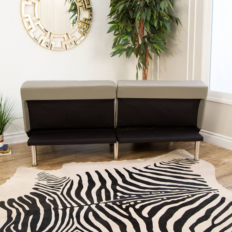 Mackenzie Leather Convertible Sofa Taupe - Abbyson Living