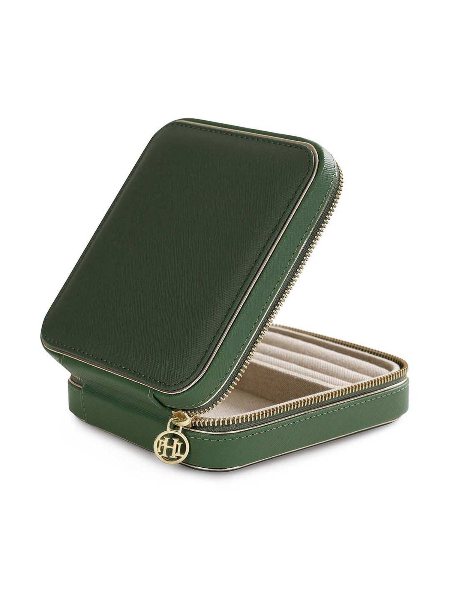 Pure Home and Living Green Mdf Travel Square Jewellery Box