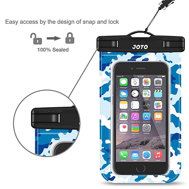 Universal Waterproof Pouch Cellphone Dry Bag Case for iPhone 11 Pro Xs Max XR XS X 8 7 6S Plus Galaxy S10 Plus S10e S9 Plus S8 + Note 10+ 10 9 8 Pixel 4 XL 3a 2 up to 68quot Blue Camo
