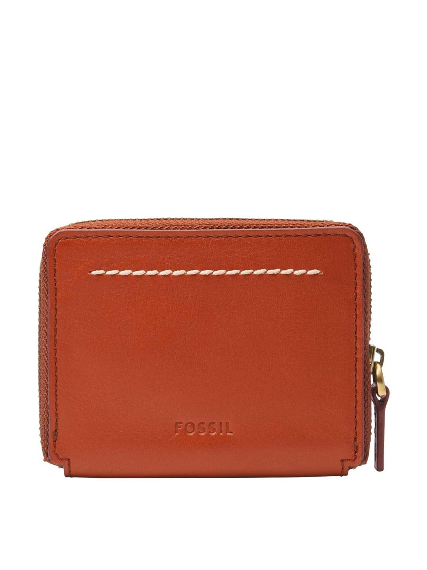 Fossil Orange Solid Zip Around Wallet