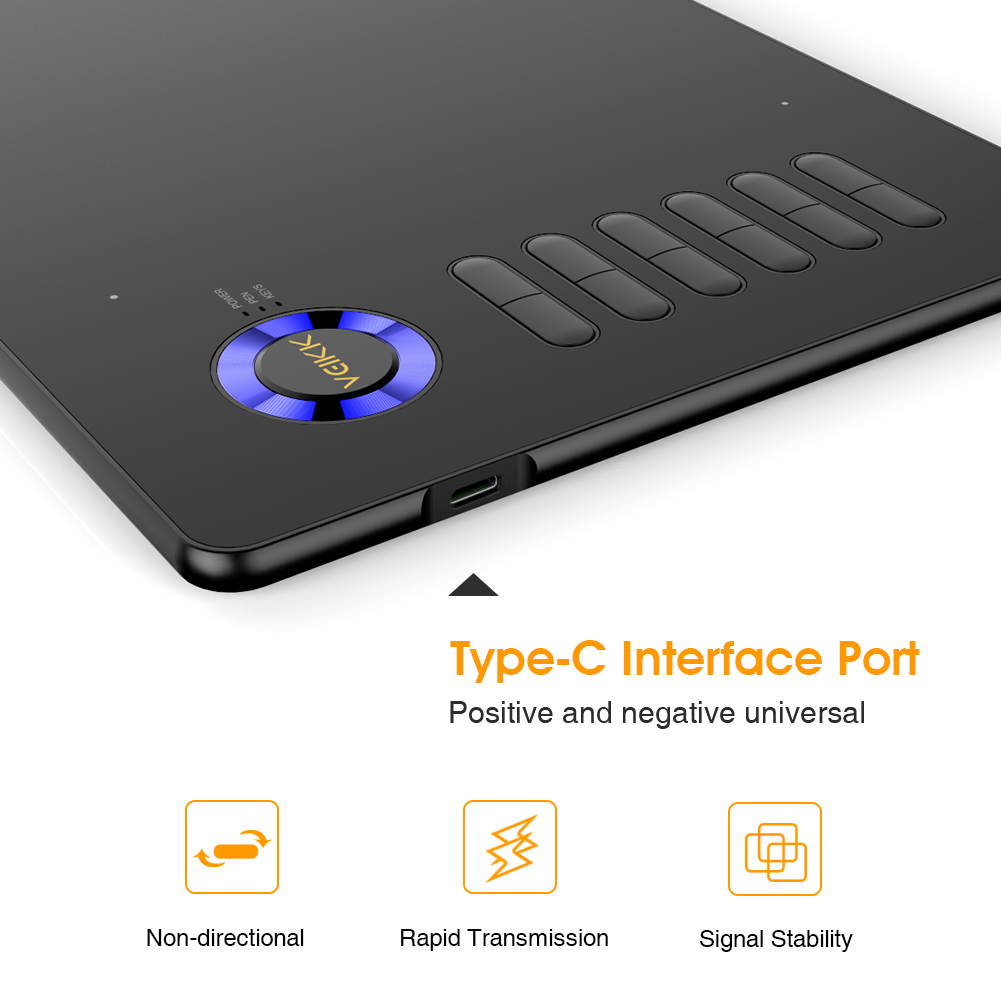 VEIKK A15 10x6 inch Digital Graphics Drawing Tablet Drawing Pen Tablet with Battery-Free Passive Stylus and 12 Shortcut Keys,20 Nibs and 1 Artist Glove (8192 Levels Pressure)
