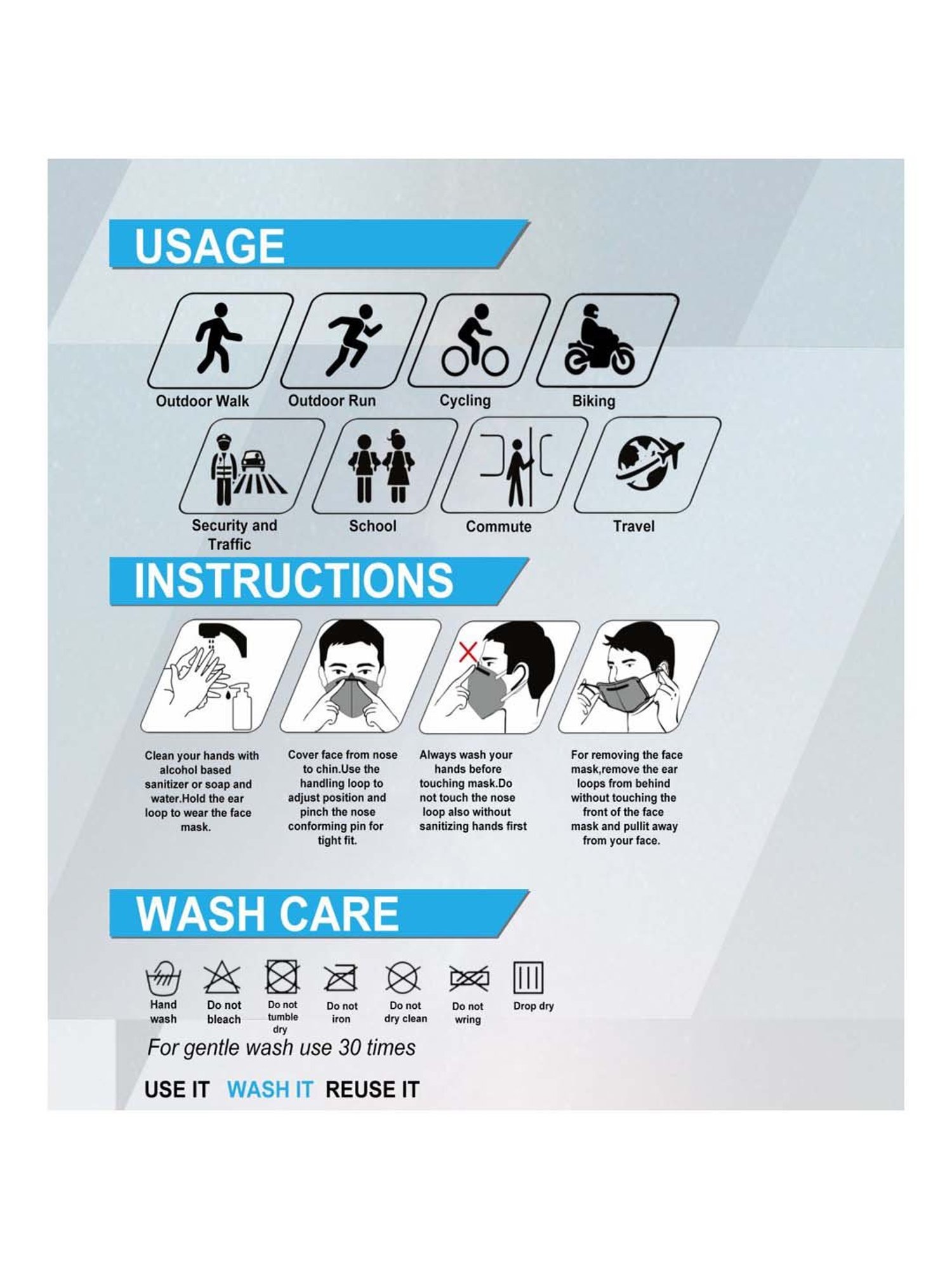 Lioncrown 3 Layered N95 Face Mask with Air Respirator for Women - Pack of 5