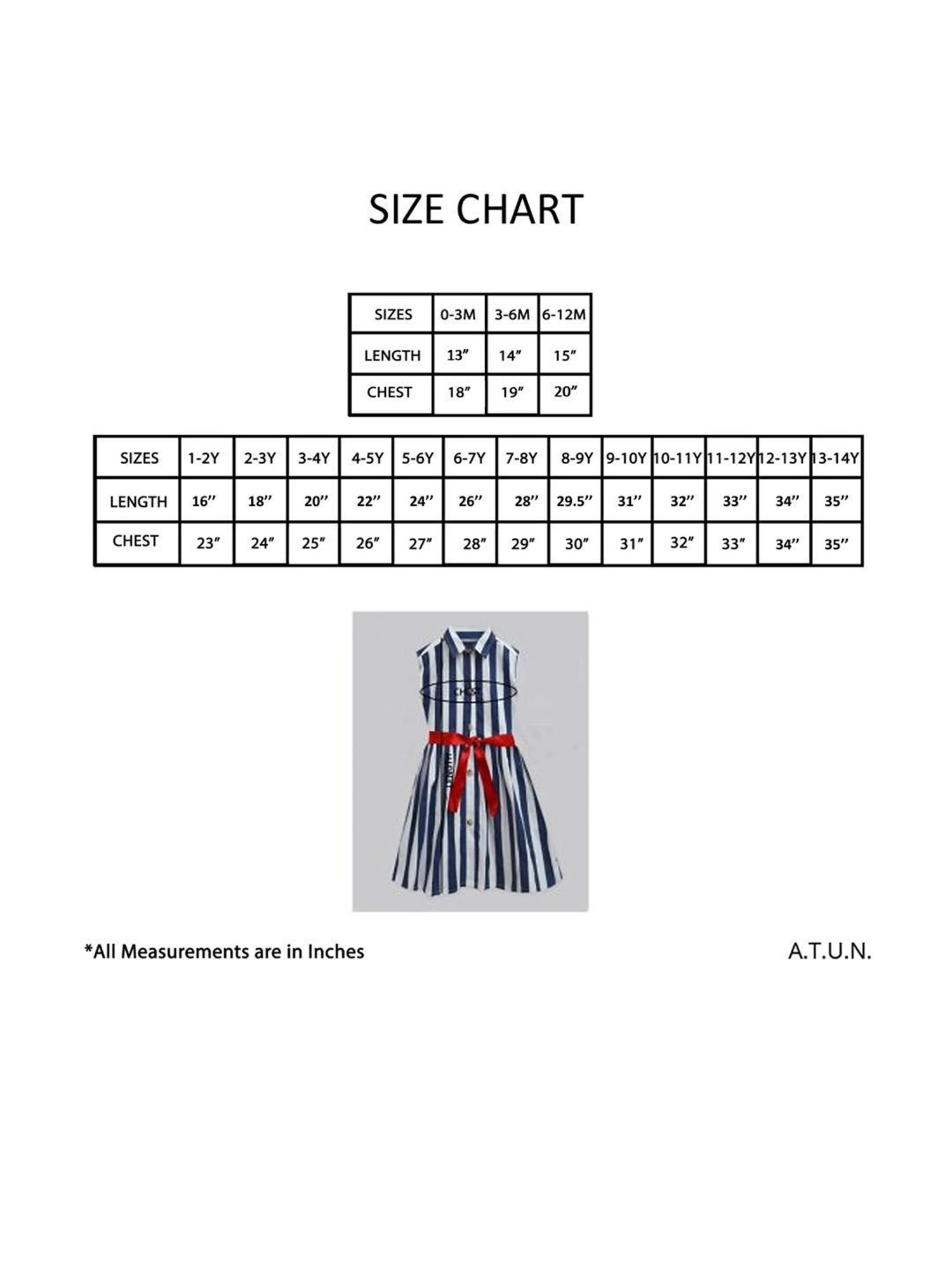 A.T.U.N. Girls Navy & White Printed Shirt Dress