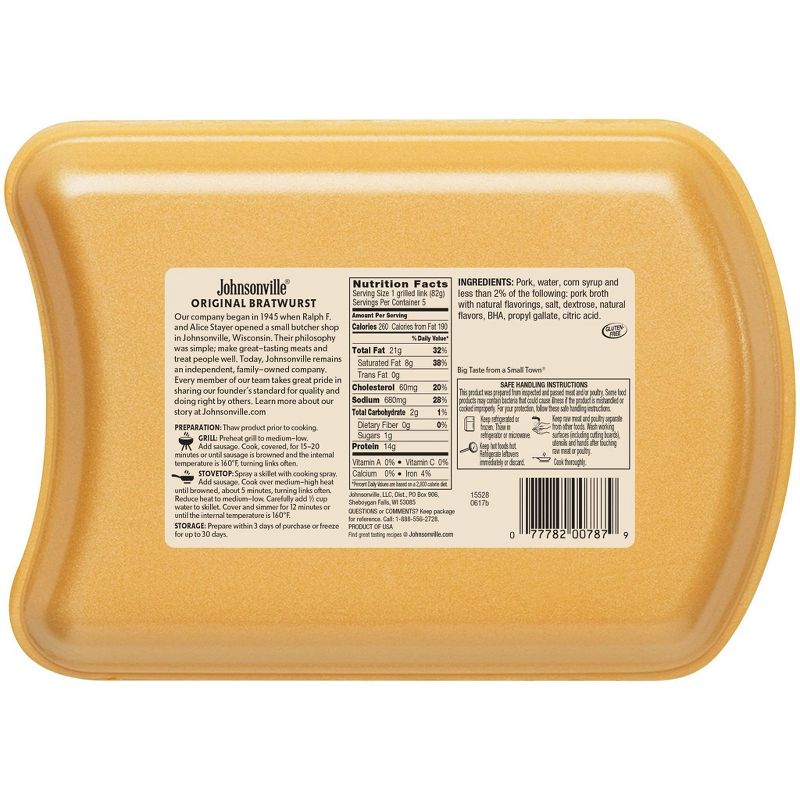 Johnsonville Original Bratwurst - 19oz/5ct