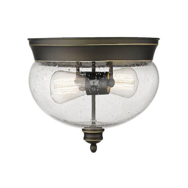 2-Light 7.5" Ceiling Light Flush Mount Olde Bronze - Z-Lite