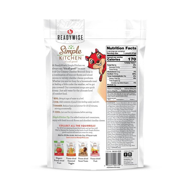 ReadyWise Simple Kitchen Creamy Cheddar Broccoli Soup - 6ct Case
