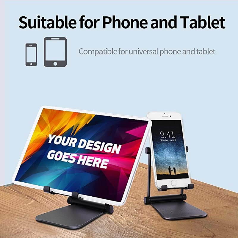 Phone Stand Adjustable Phone HolderAluminum Alloy Fully Foldable Dock Cradle for DesktopCompatible with All Android SmartphoneMobile Phone 11 Pro XS Max XrSwitch Tablets 710quot Black