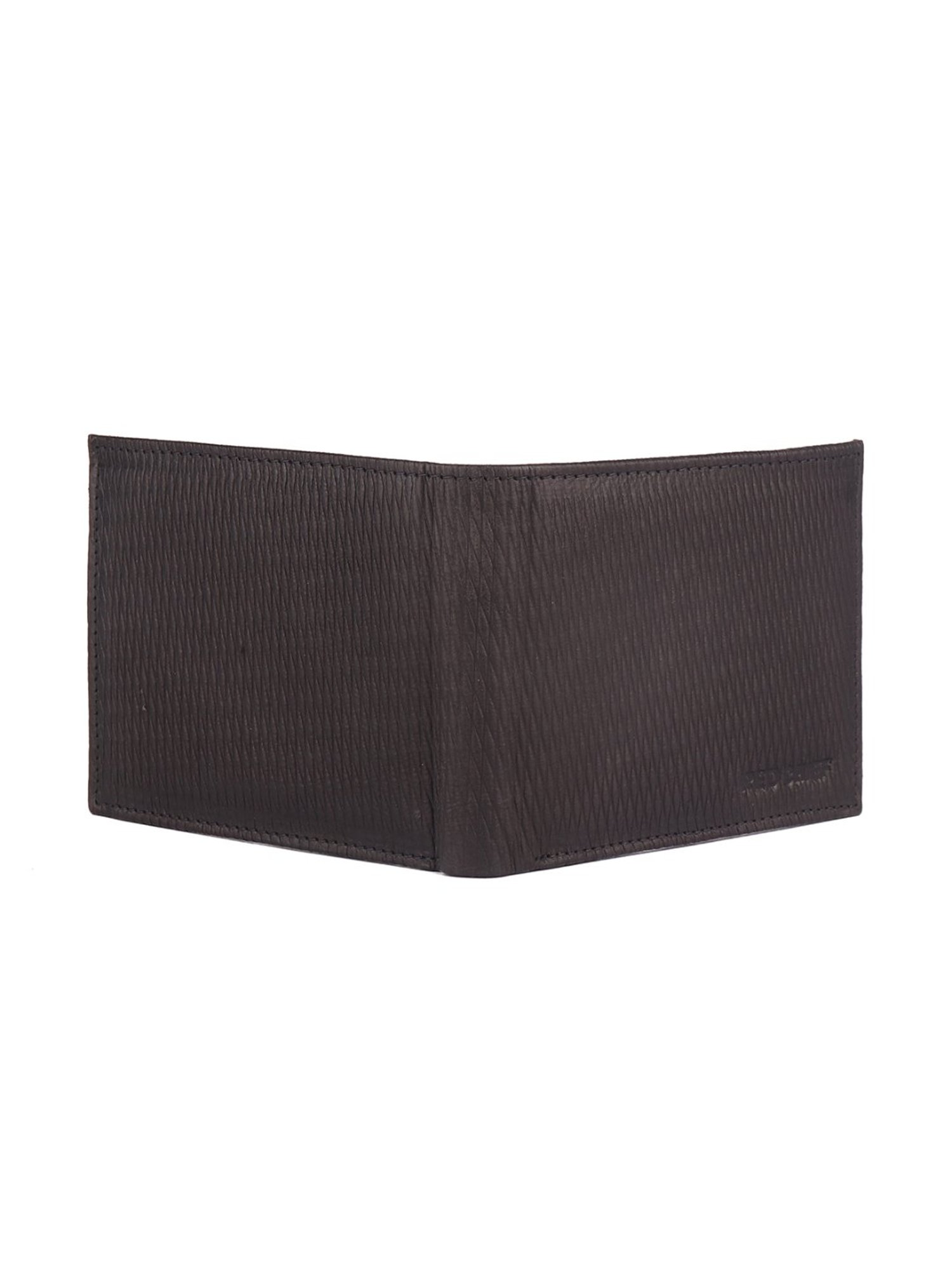 Red Chief Black Leather Bi-Fold Wallet for Men