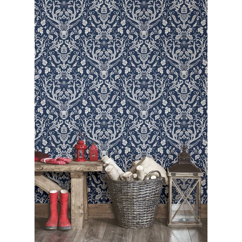 NuWallpaper Escape to the Forest Peel & Stick Wallpaper Navy