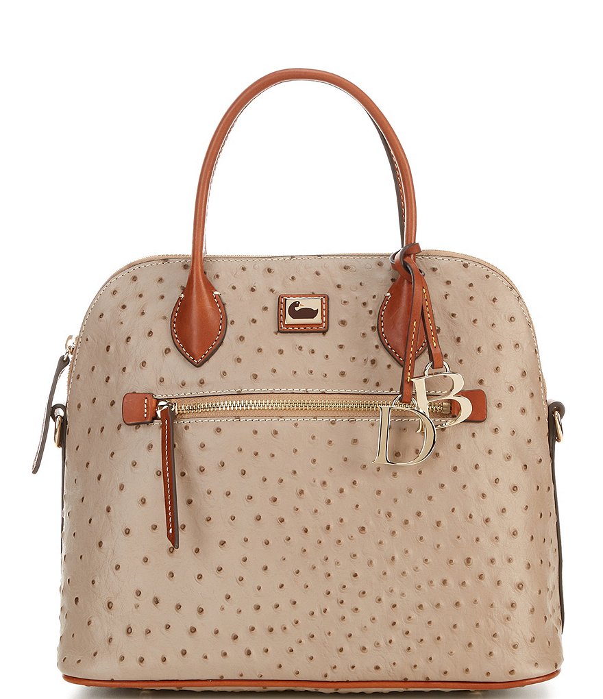 Dooney & Bourke Ostrich Collection Large Domed Satchel Bag
