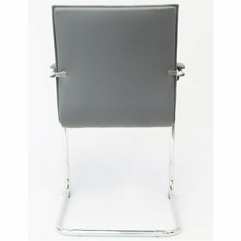 Boss Office Faux Leather Office Chair in Gray (Set of 2)