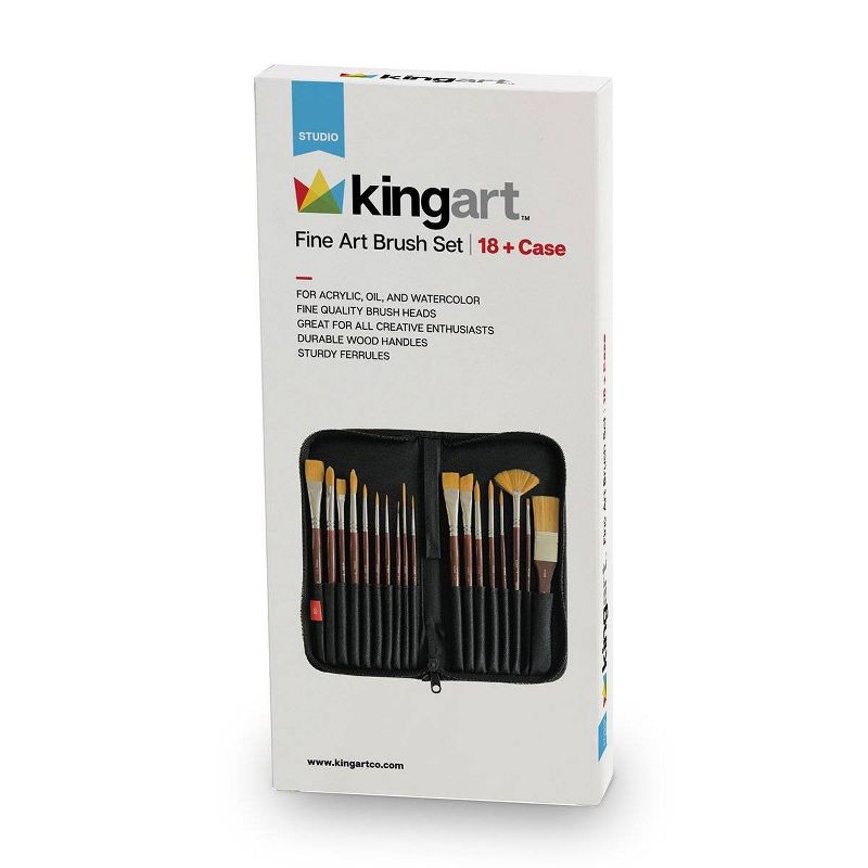 Kingart 18ct Fine Art Brush Set and Case