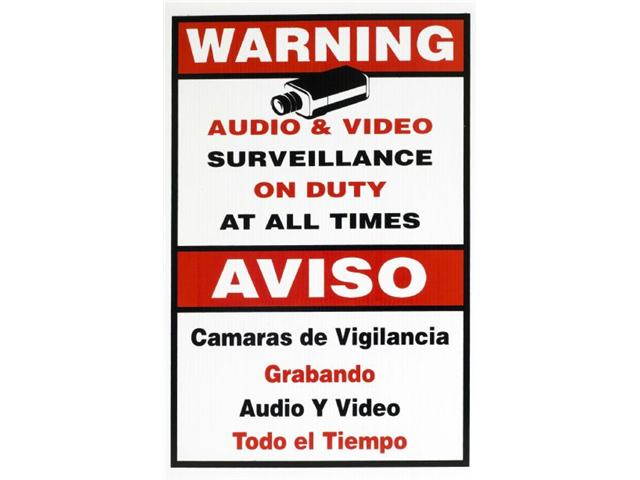 Warning sign In English and Spanish 11/18"